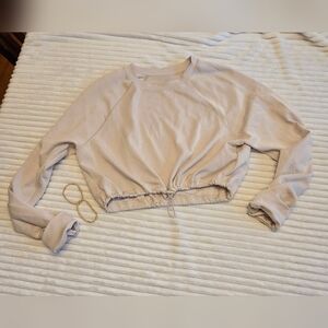 Hollister - Women's Cream Cropped Sweatshirt
